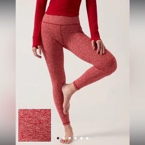 Athleta Salutation Stash Pocket Softluxe Tight - Decadent/Antique Red size M